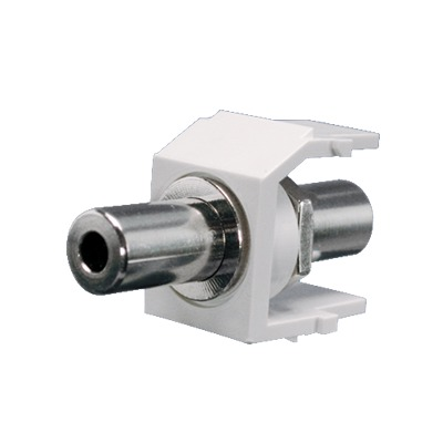 Módulo Acoplador Estéreo de 3.5 mm (1/8 Pulgadas), Tipo Keystone, de Paso, Color Blanco Mate