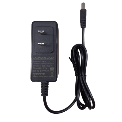 Adaptador de Corriente DC / 5V 3A 15W / Entrada 100-240V AC / Protección Sobre-Corriente y Cortocircuito / LED Indicador / Plug 5.5mm x 2.1mm