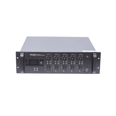 Mezclador Amplificador de Audio - 4 zonas de 240W RMS Hasta 960W | 4 Canales | 5 Entradas | MP3 Tuner USB/SD | 1 Entrada de Micrófono 