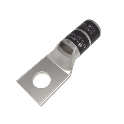 Zapata Terminal Tipo Compresión de Cobre Electrolítico Estañado de Barril Corto para Tornillo de 1/2" y Cable 2/0 AWG.