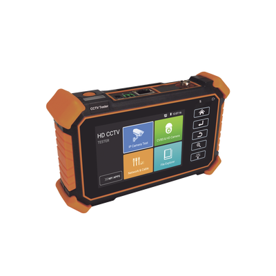 Probador de Vídeo de muñeca / Soporta ONVIF, 8K, H.264 y H.265 / TVI de 8 MP, CVI de 8 MP, y  AHD de 8 MP / Salida de energía  DC12V 3A, 48V PoE 25.5W / Admite RS485 / Prueba de audio TVI 5.0 / Prueba de cable UTP, RJ45 TDR