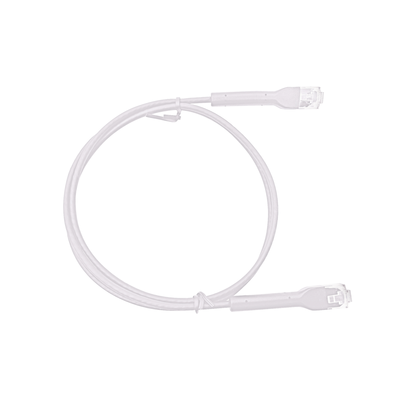Mini Patch Cord Cat6 Ultra Slim 30 cm (11.81 Pulgadas) Blanco ? Ahorra Espacio sin Organizadores, con Bota Flexible
