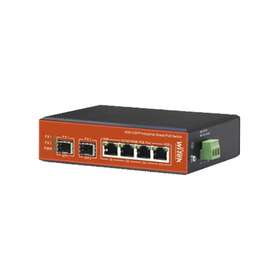 Switch Industrial PoE++ y pasivo de 24V, no administrable con 6 puertos Gigabit + 2 SFP combo