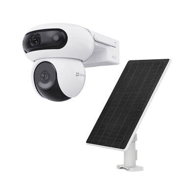 Cámara de Seguridad Dual 4G LTE + WiFi 6 / 4MP + 4MP Dual Lente / 360° Panorámica / Detección IA Humano-Vehiculo / Seguimiento Automático / Almacenamiento MicroSD 512GB + Nube / Resistente a Int