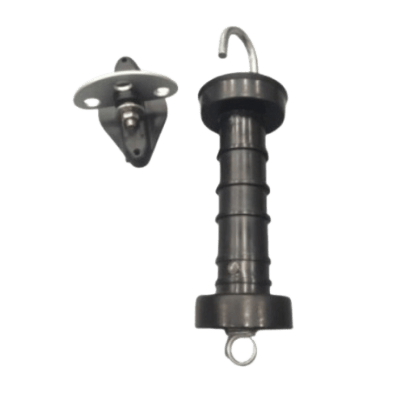 Manija de Puerta para Cerco Eléctrico / Material PP + Metal / Colgador 20x5.3 cm / Terminal 8x5 cm / Peso 190g