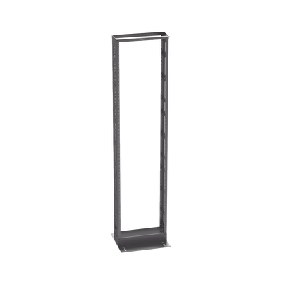 Rack de Dos Postes Estándar de 19 in, Rieles Numerados y Roscados #12-24, 6 in de Profundidad, Fabricado en Acero, 45 Unidades de Rack, Color Negro