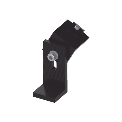 Soporte L para fijación de riel 5 Y 8  en techo de concreto anodizado negro