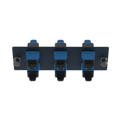 Placa Acopladora de Fibra Óptica FAP, Con 6 Conectores SC Simplex (6 Fibras), Para Fibra Monomodo OS1/OS2, Color Azul