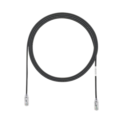 Cable de Parcheo TX6, UTP Cat6, Diámetro Reducido (28AWG), Color Negro, 1.22 Metros (4 Pies)