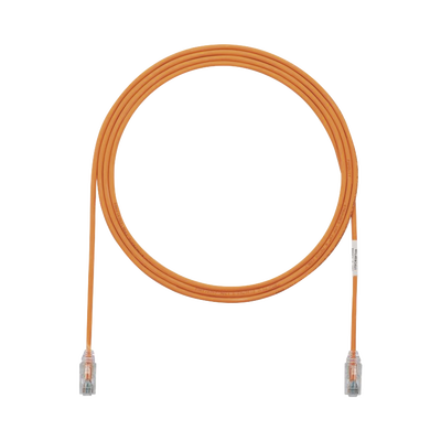 Cable de Parcheo TX6, UTP Cat6, Diámetro Reducido (28AWG), Color Naranja, 2.13 Metros (7 Pies)
