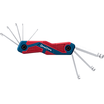 Juego de 8 Llaves Hexagonales Milimétricas con cabeza Redonda y porta llaves  tipo navaja.