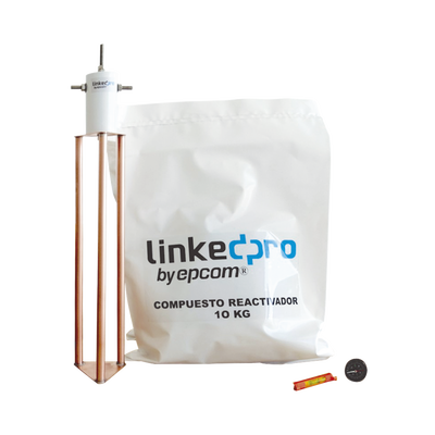 Electrodo Puesta a Tierra 30A / Cobre Electrolítico / Diseño Delta / Filtro Equipotencial / Compuesto 12 kg / 45 cm (17.7 in)