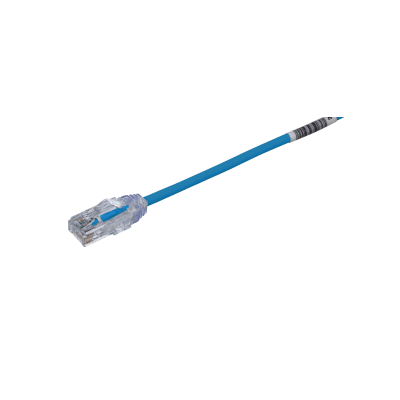 Cable de Parcheo TX6, UTP Cat6, Diámetro Reducido (28AWG), Color Azul, 12.19 Metros (40 Pies)