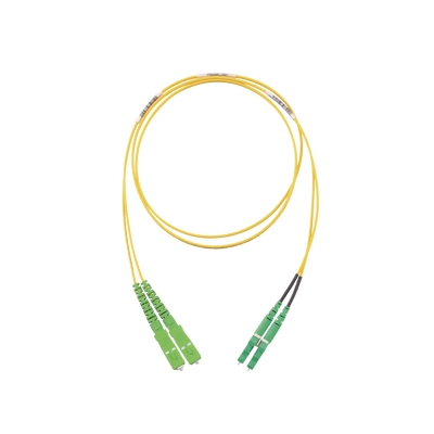 Jumper de Fibra Optica Monomodo 9/125 OS2, SC/APC-LC/APC Duplex, OFNR (Riser), Color Amarillo, 2 Metros (6.56 Pies)
