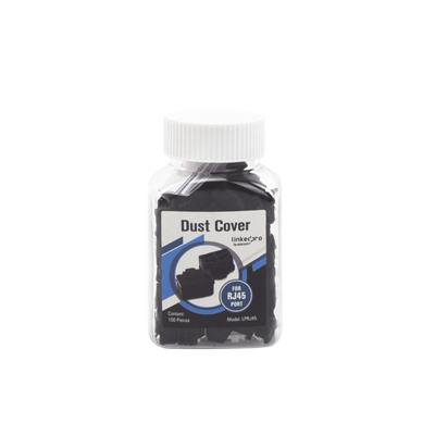 Bote con 100 Protectores Anti-Polvo para Puerto RJ45 Color Negro