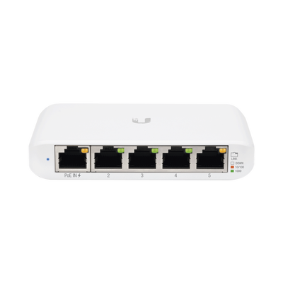 Switch UniFi Administrable Compacto de 5 Puertos 10/100/1000 Mbps, soporta entrada de PoE 802.3af/at