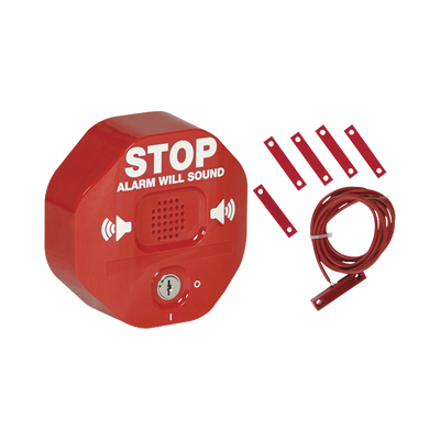 Alarma Multifunción Exit Stopper® para proteger puertas dobles (incluye contactos magnéticos)