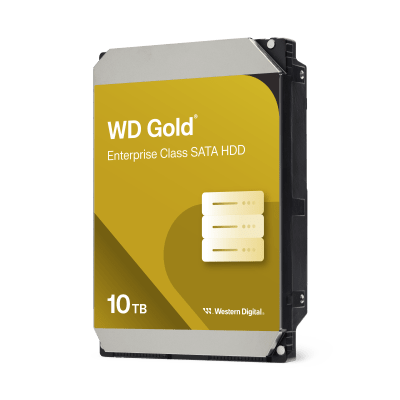 Disco Duro Empresarial WD Gold / SATA 6 Gb/s / 10 TB / 7200 RPM / Tecnología HelioSeal / ArmorCache / 5 Años Garantía / 2.5M Horas MTBF