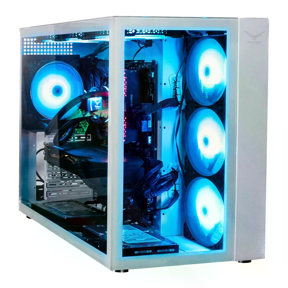 GABINETE NACEB WHITE NOVA MIDI TOWER ATX MICRO ATX MINI ITX USB 3.0 SIN FUENTE 4 VENTILADORES INSTALADOS BLANCO