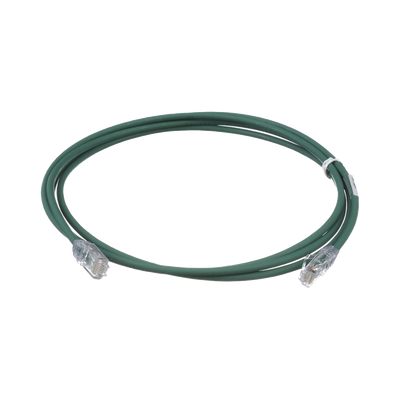 Cable de Parcheo UTP Cat6A, CM/LSZH, Diámetro Reducido (28AWG), Color Verde, 0.91 Metros (3 Pies)