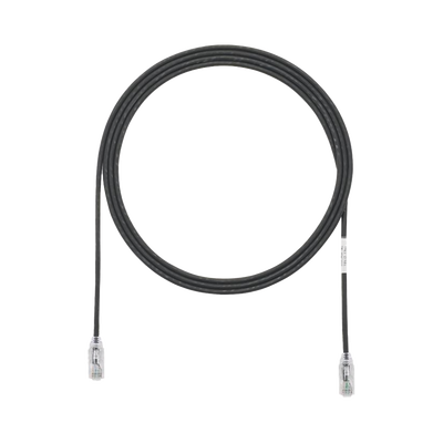 Cable de Parcheo TX6, UTP Cat6, Diámetro Reducido (28AWG), Color Negro, 1.83 Metros (6 Pies)