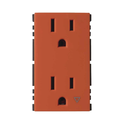 Toma de Corriente Dúplex / Tierra Aislada / 10A 127V / Embornamiento a Tornillo / Color Naranja / Simon 25 Plus