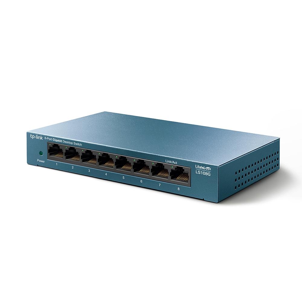 TP-LINK SWITCH ESCRITORIO /8 PTOS GIGA/ACERO/PLUG&PLAY/ LS108G