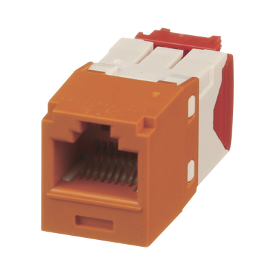 Conector Jack RJ45 Estilo TG, Mini-Com, Categoría 5e, de 8 Posiciones y 8 Cables, Color Naranja