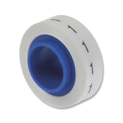 Rollo de Etiquetas Marcadoras, Pre-Impresos con el Número 1, de 2.4 Metros (7.87 Pies), Color Blanco