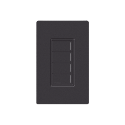 (RadioRa3) Botonera Sunnata Negro 3 escenas y 2 botones subir/bajar para Radio RA3, programe escenas diferentes en cada botón.