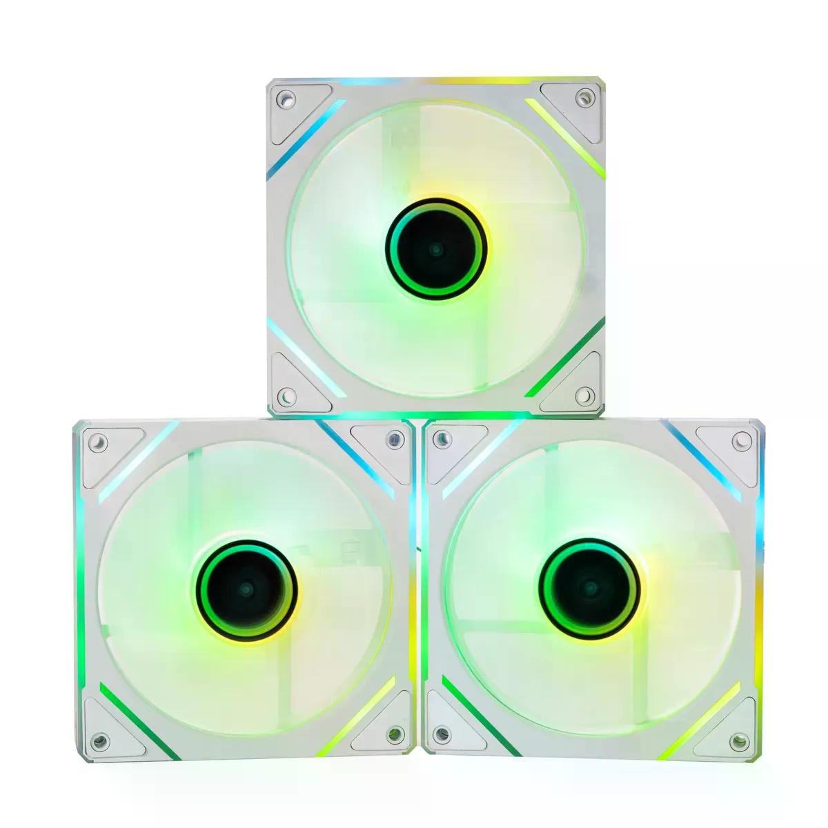 VENTILADOR NACEB GAMING NA 0650B 3X 120MM 1400RPM ARGB BLANCO