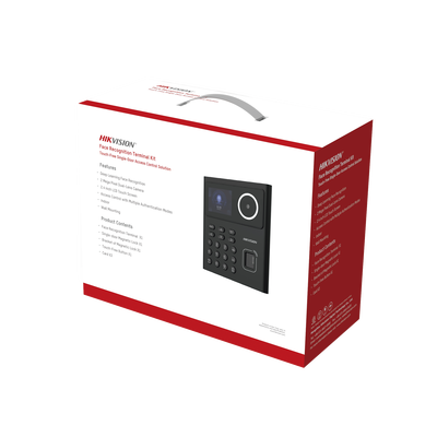 Kit WiFi de Control de Acceso Lite TODO INCLUIDO con Lector de Rostros, Tarjetas y Huellas / 500 Rostros / Compatible con App HIKConnect / Incluye Electroimán  Botón de Salida y Montajes Z y L para imán / HIK-IA