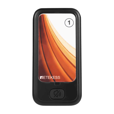 Pager Recargable TD173 / 3 Modos de Alerta: Sonido, Vibración y LED / Recepción de Señal Fuerte 148mW / Batería 3.7V 200mAh / Personalizable con Logo / Dimensiones 100x50x10 mm (3.9x2x0.4 in)