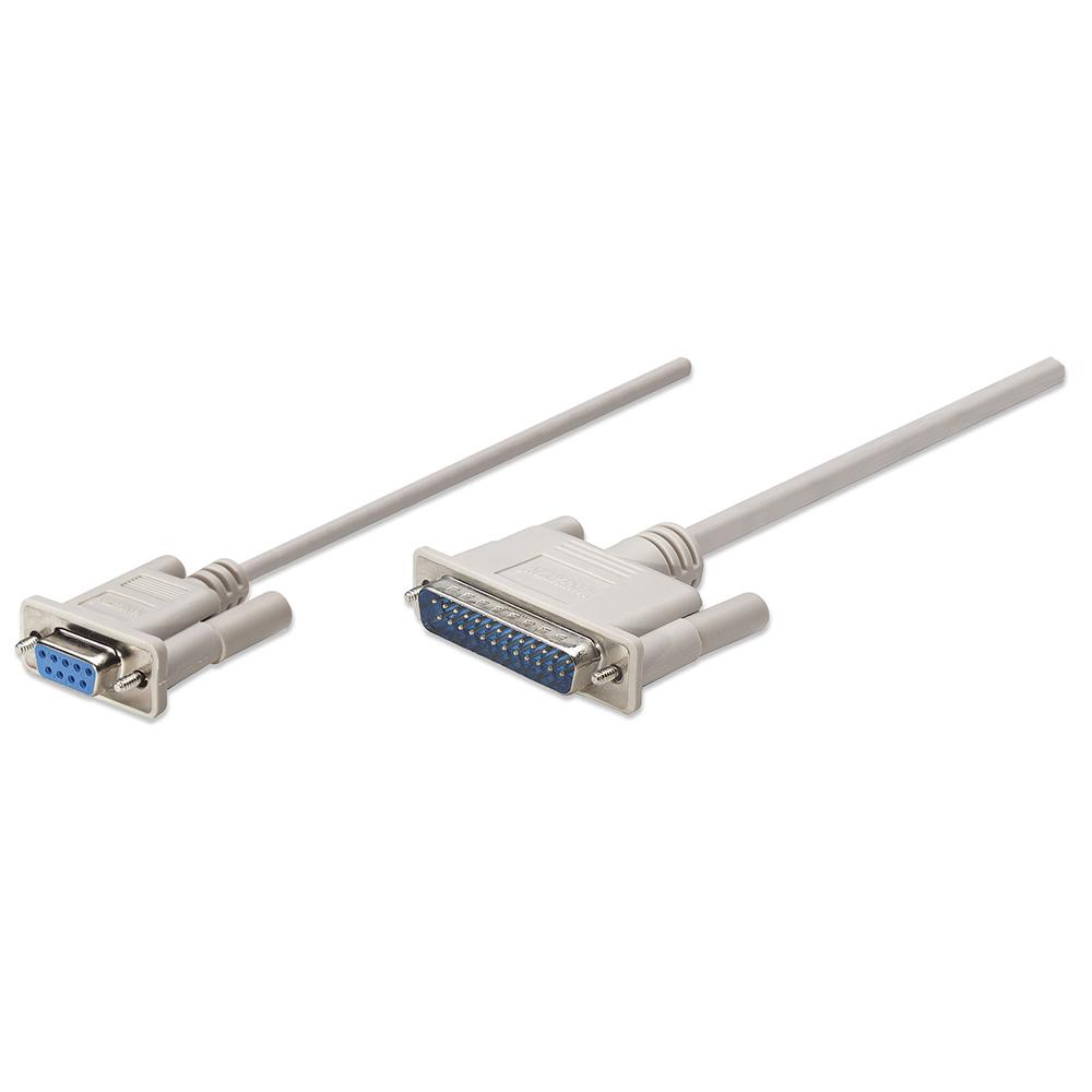 CABLE NULL MODEM MANHATTAN DB9 H - DB25 M 1.8M 314770