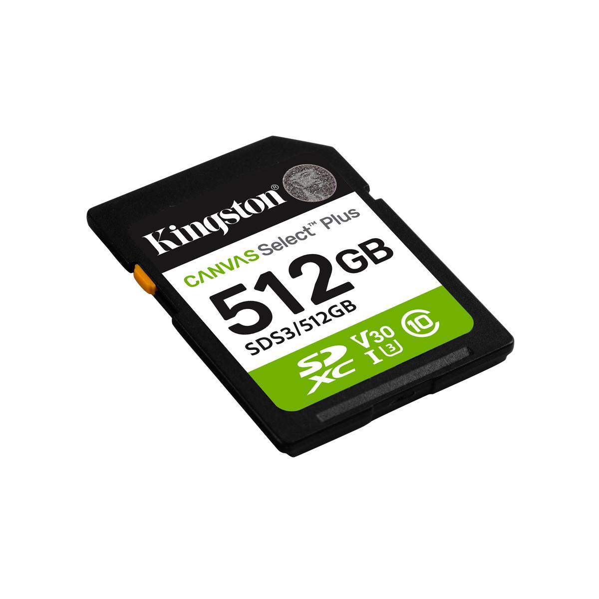 MEMORIA SD KINGSTON SDXC CANVAS SLT 100MB C10 UHS-I U1 V10(SDS3/512GB)