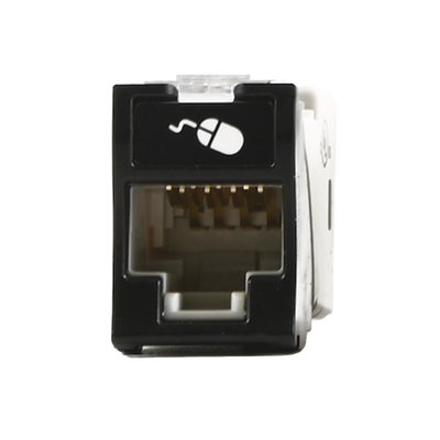 Jack Ultramax Cat6a, Utp, Montaje Híbrido en Placa de Pared (Plano y Angulado), Color Negro, Punch Down