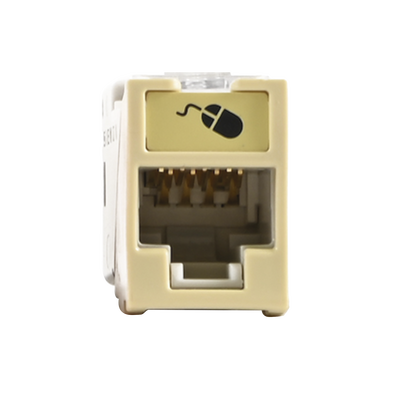 Jack Ultramax Cat5e, UTP, Montaje Híbrido en Placa de Pared (Plano y Angulado), Color Marfil, Punch Down