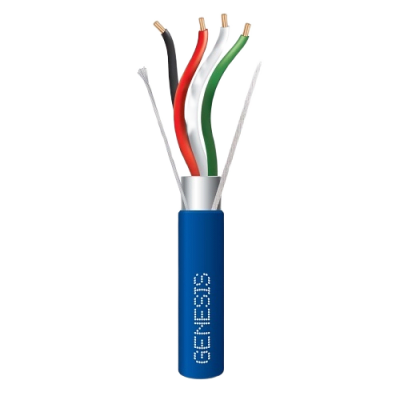 Bobina de 305 Metros (1000 Pies) de Cable 4 x 18 AWG / Plenum / BLINDADO / Tipo FPLP, CMP, CL3P / Color Azul / Para Aplicaciones en Sistemas de Seguridad, Audio, Control y otras Aplicaciones