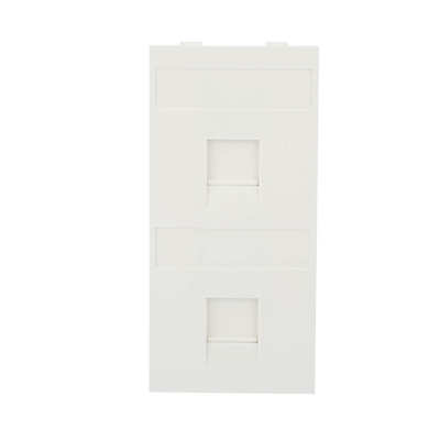 Placa Plana de Voz y Datos con Guardapolvo para 2 RJ45 / Color Blanco / 2 Puertos para Jacks Keystone / Compatible con Cajas de Pavimento SM-CPAV-2 y SM-CPAV-4 / Modelo S76B/9