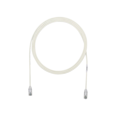 Cable de Parcheo TX6, UTP Cat6, Diámetro Reducido (28AWG), Color Blanco Mate, 0.30 Metros (1 Pie)