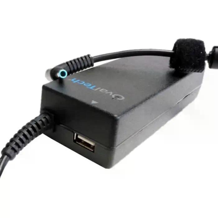 CARGADOR PARA LAPTOP OVALTECH OTAC E76 PUNTA AZUL DE 4.5 X 3.0 MM USB 2.0. NEGRO