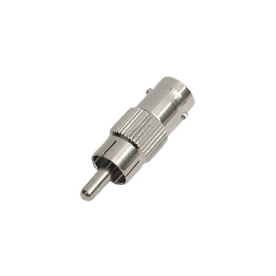 Adaptador en Línea para 75 Ohm, de Conector BNC Hembra a RCA Macho en Aplicaciones de Audio-Video para Cámaras, Monitores y DVR's.