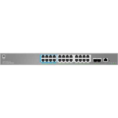 Switch de Red Empresarial L2++ / Serie GWN7800 Pro / 24 Puertos Gigabit PoE 400W / 2 SFP+ / Gestión Cloud GDMS / VLAN 4K / QoS Avanzado / Seguridad Integral