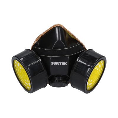 Respirador de Media Cara / Protección contra Contaminantes Aéreos / Diseño de Media Cara / Doble Cartucho Intercambiable / Incluye 2 Cartuchos para Vapores Orgánicos / Variedad de Filtros / Sellado Cómodo / Válvul