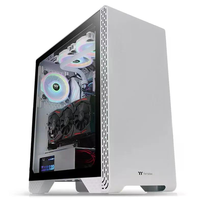 GABINETE THERMALTAKE S300 TG SNOW MIDI-TOWER ATX MICRO-ATX MINI-ITX USB 2.0 3.0 SIN FUENTE 1 VENTILADOR INSTALADO BLANCO