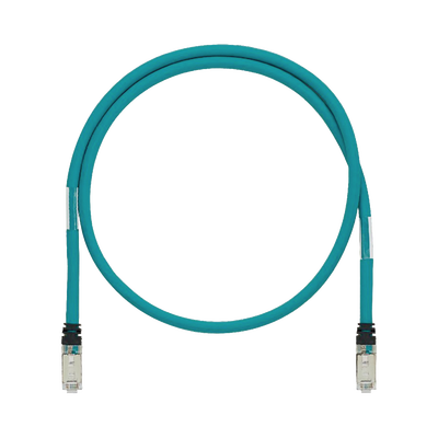 Patch Cord Cat5e de Grado Industrial 600V, Blindado SF/UTP, Calibre 24 AWG, Color Aqua, 15 Metros (49.21 Pies)