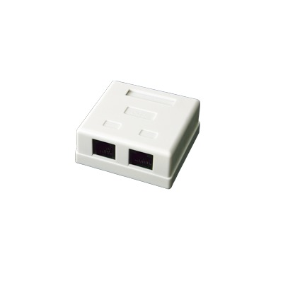 Caja de Pared con 2 Puertos, Incluye 2 Jacks UTP Cat5e Keystone