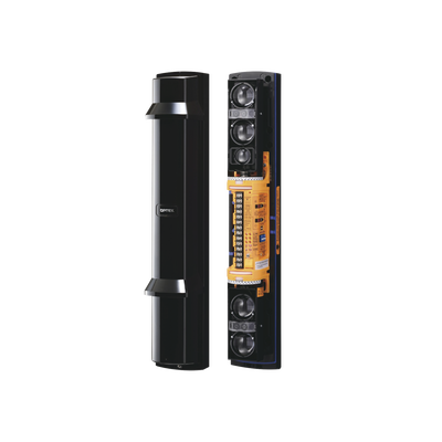 Barrera fotoelectrica de 100 metros 4 rayos  4 canales  doble modulación y transmision automatica de potencia del rayo