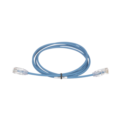 Cable de Parcheo TX6, UTP Cat6, Diámetro Reducido (28AWG), Color Azul, 7.32 Metros (24 Pies)