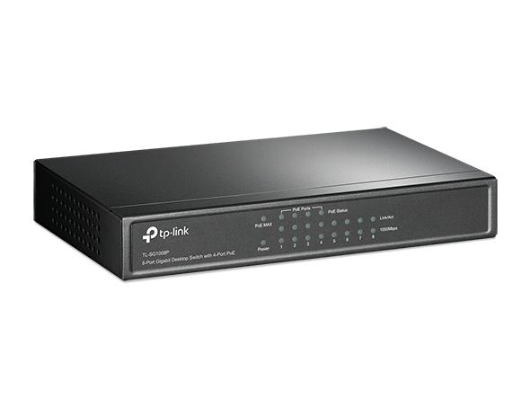 TP-LINK SWITCH ESCRITORIO /8 PTOS GIGA/4 PTOSPoE/53W/ TL-SG1008P